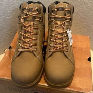 Texas Steer Mens Size 13 KMax 2 Soft Toe Work Boots Wheat Tan Slip Resistant NWT